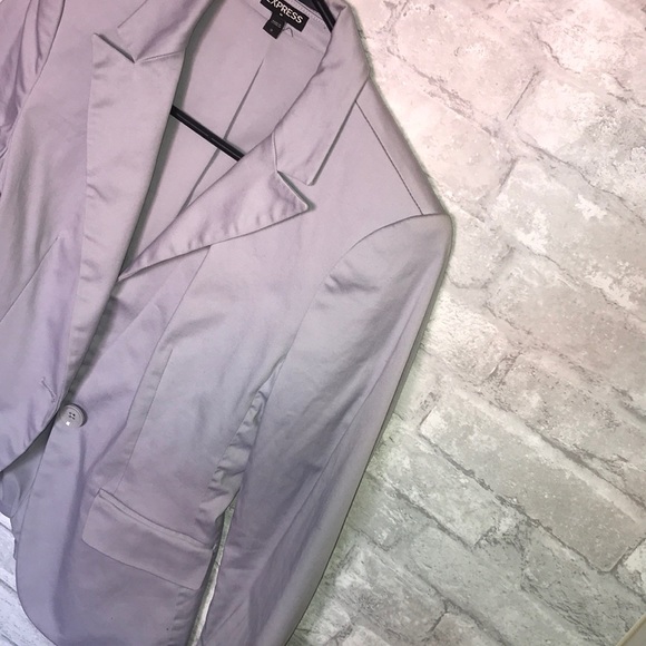 EXPRESS | one button gray women work career blazer - Picture 8 of 8